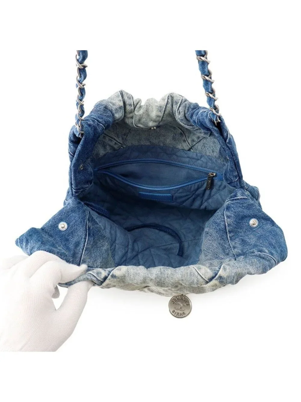Chanel Chain Shoulder Bag Chanel 22 Quilted Small Denim